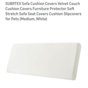 Subrtex Velvet Sofa Cushion Cover White Medium Stretch Furniture Protector Soft